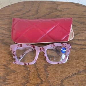 Chic Purple Reading Glasses +1.50 Bluelight Blockers And Case